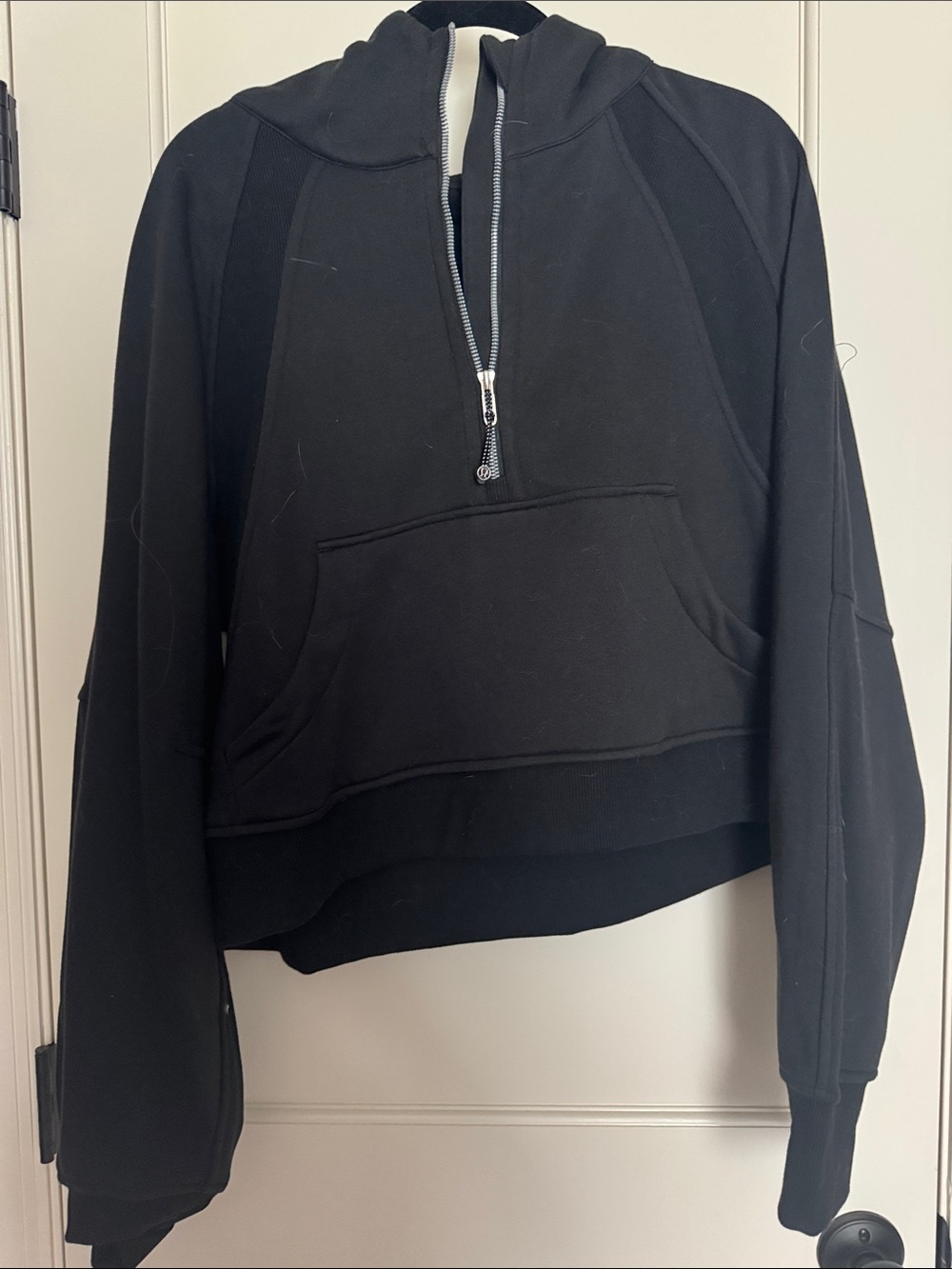 Women’s Black Half-Zip Hoodie Sweatshirt